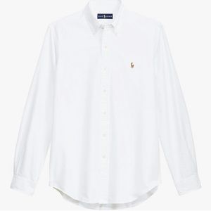 Ralph Lauren Polo Men's Long Sleeve Button-Down Oxford Shirt Sz 18 36-37 White